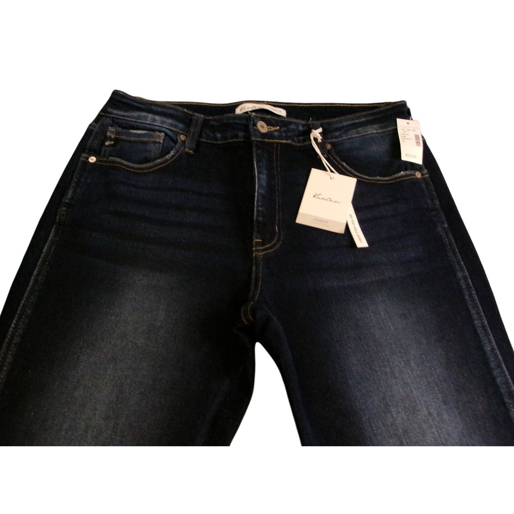 NEW KanCan Womens Mid Rise‎ Ankle Skinny Jeans Dark Wash Frayed Hem Size 30 NWT